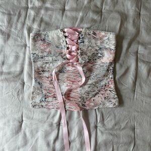 I.AM.GIA Pink and Gray Corset Top